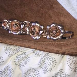 Gold rose flower head band